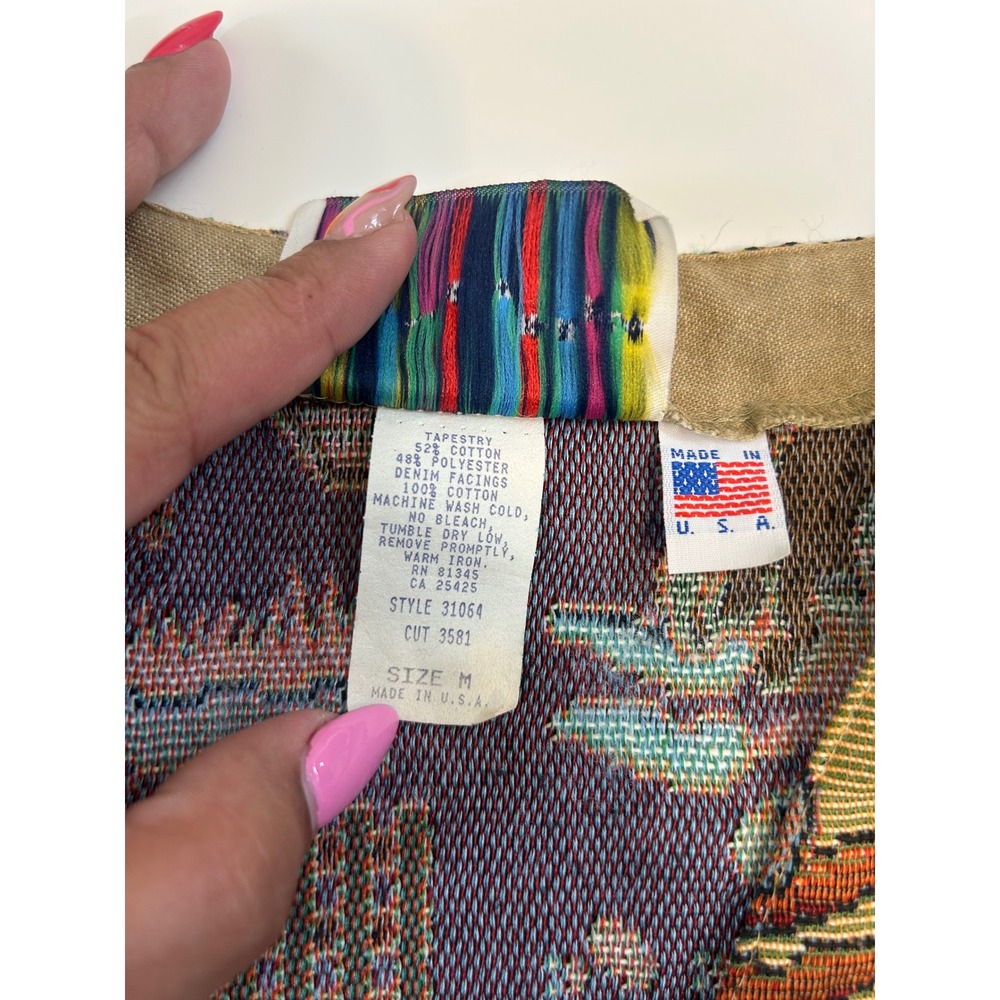 Vintage 90s Garden Tapestry Vest Made in USA - Picture 5 of 7